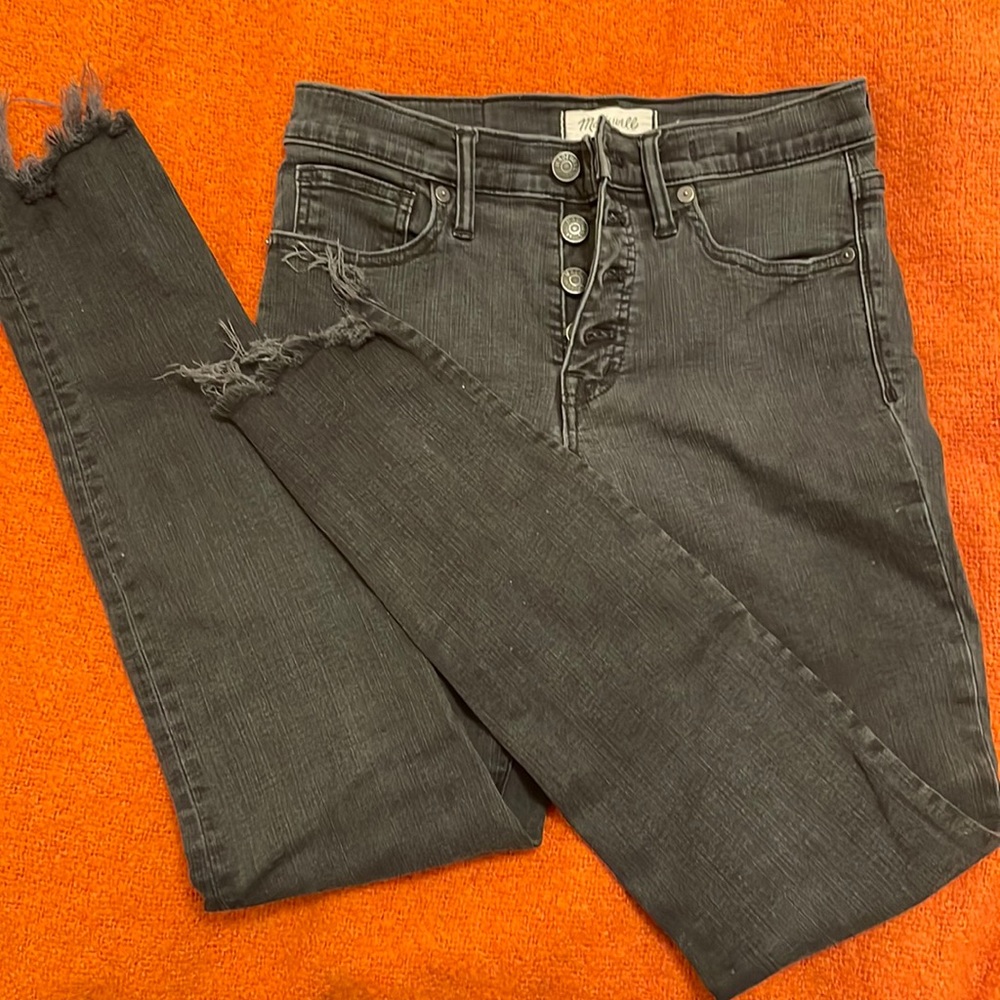 🕸Madewell 9" high rise skinny black jeans🕸